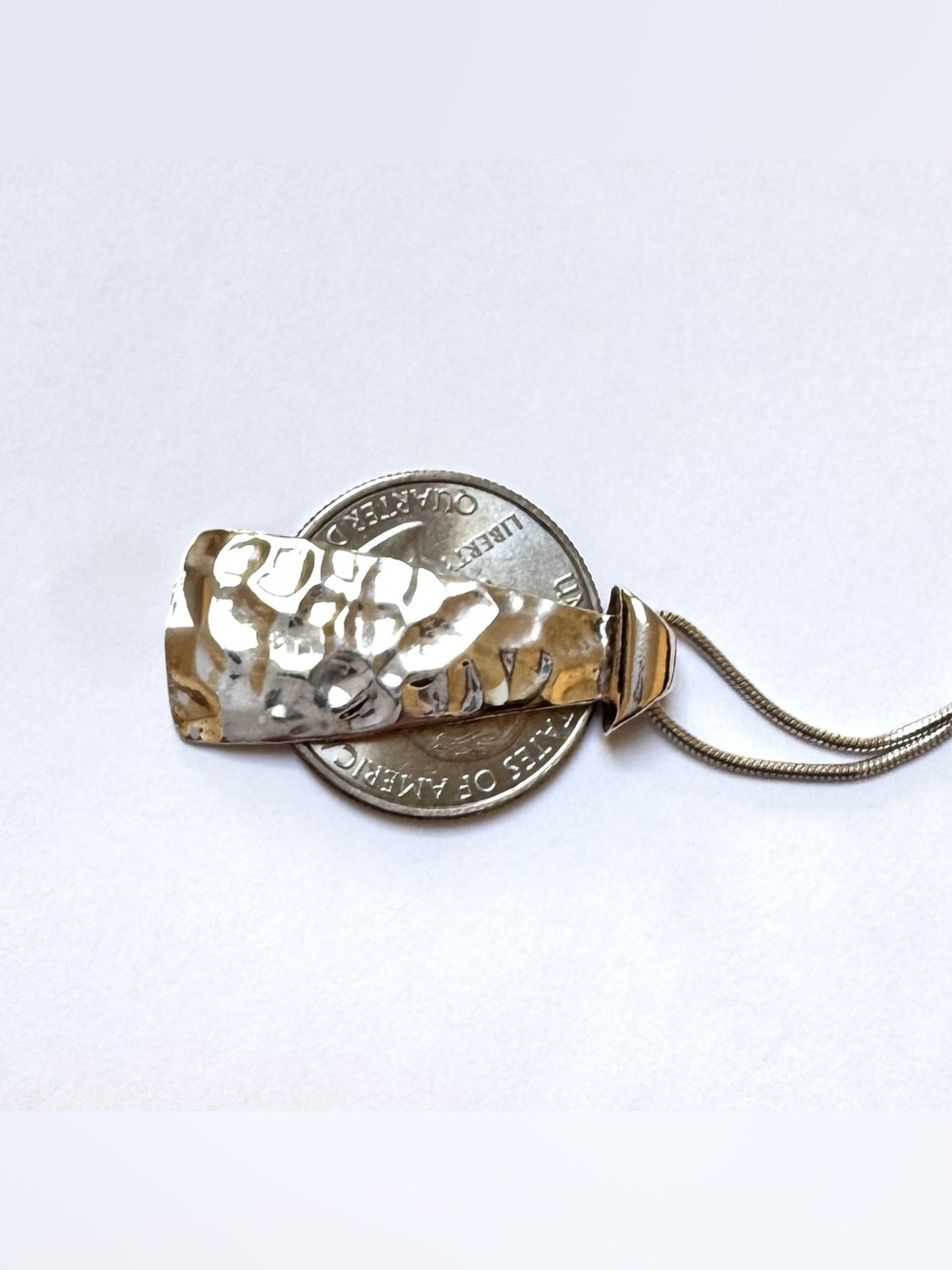 SILPADA Necklace Hammered Sterling Tie Geometric 18” Chain Detach N1592 EXC COND - Picture 5 of 8